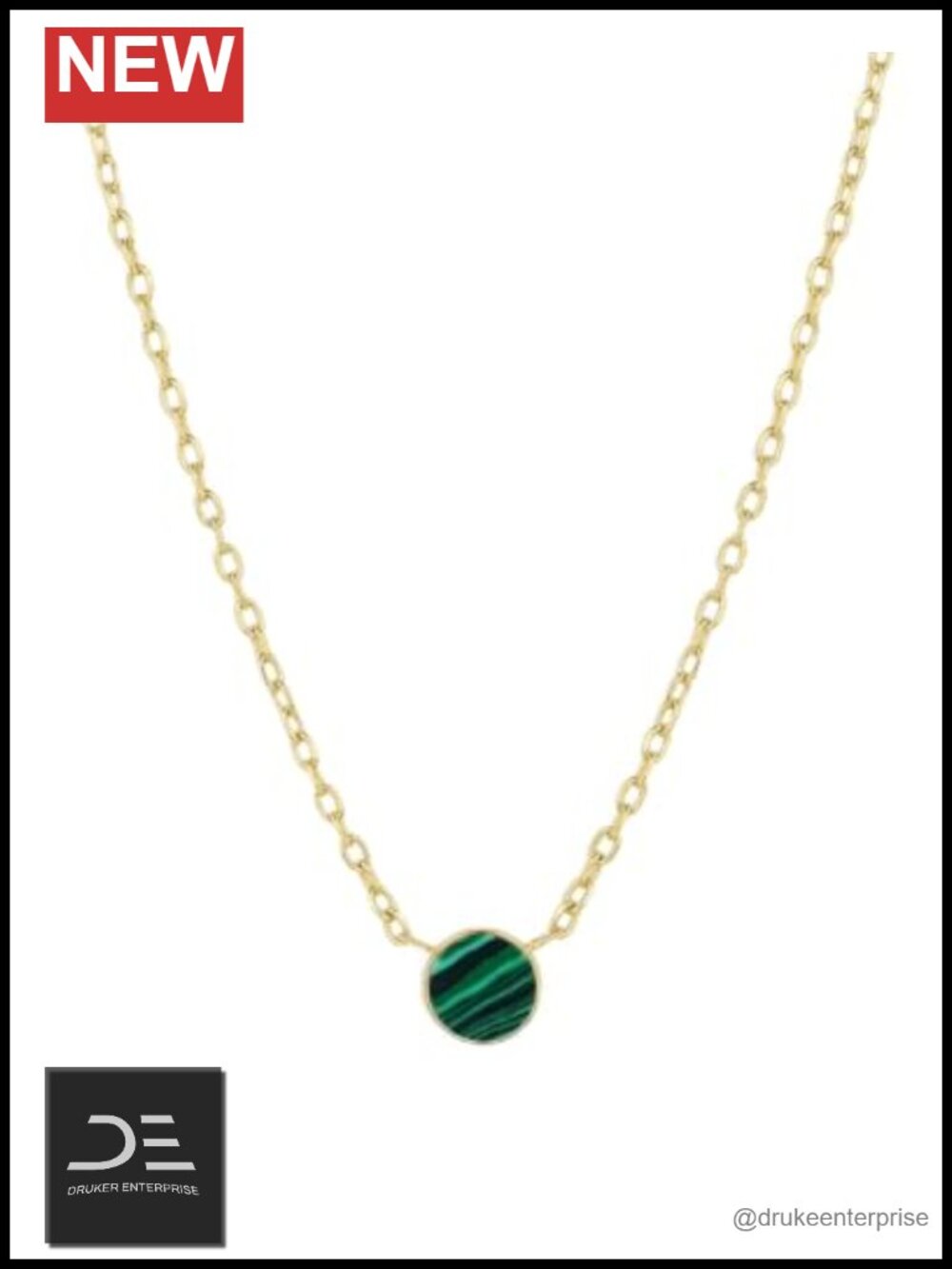 gorjana Style Rose Marble Coin Necklace 18k Gold Plated Pendant